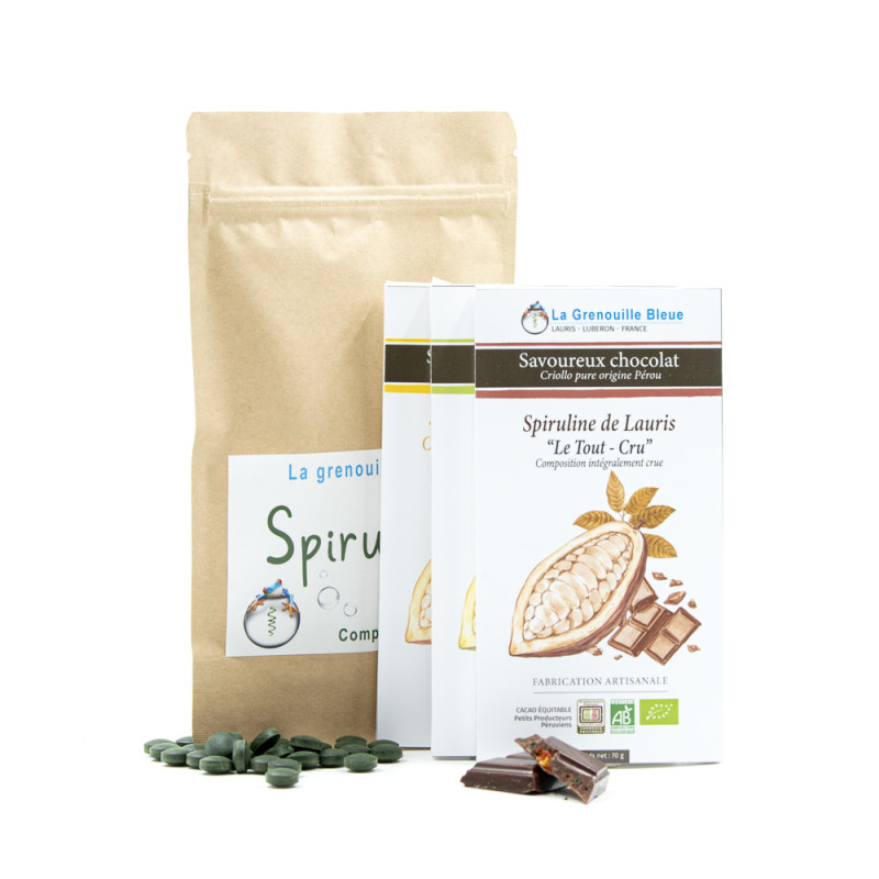 Pack Chocolats et spiruline en comprimés Pack Chocolats et spiruline en comprimés